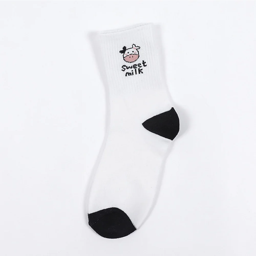 

Fashion Trendy Cartoon Striped Autumn Funny Cow Socks Cow Print Women Socks Cotton Hosiery