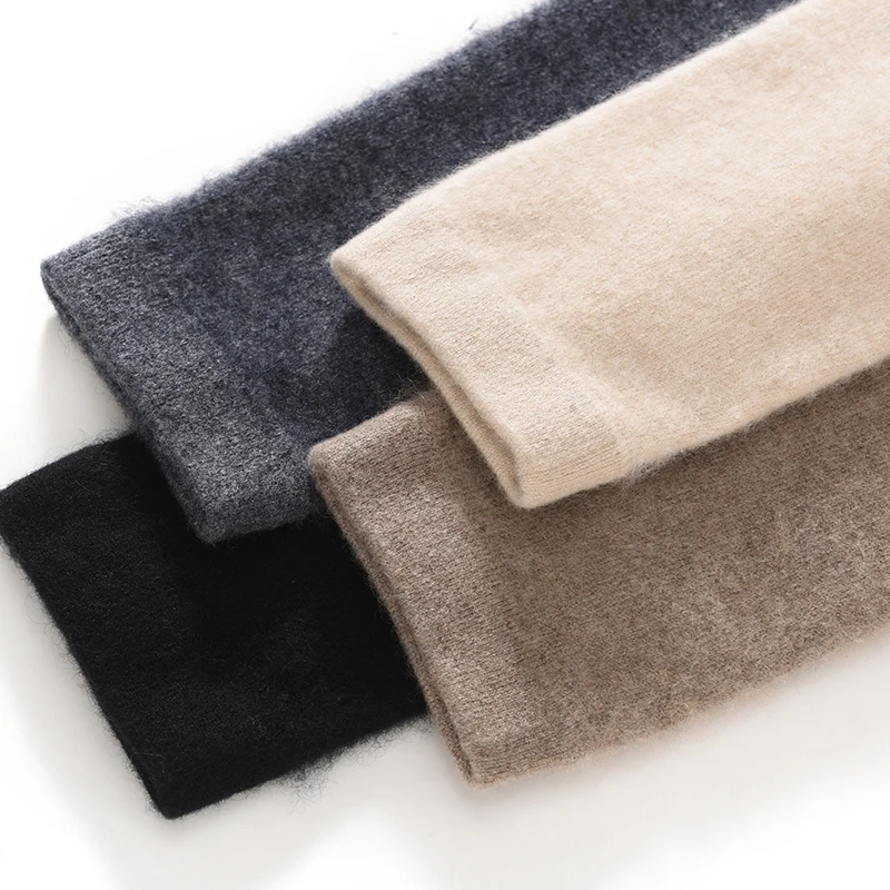 100% الكشمير بلون الباردة مقاومة محبوك الساق يغطي للرجال والنساء ، الشتاء الركبة المشتركة الدفء الساق الجوارب #5