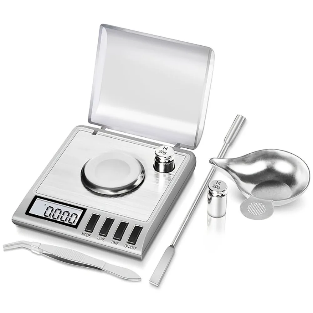 Báscula Electrónica Mini de 50 G / 20 G, Alta Precisión 0.001 G, Báscula Digital para Pesca, Pantalla Digital, Báscula para Joyería de Acero Inoxidable