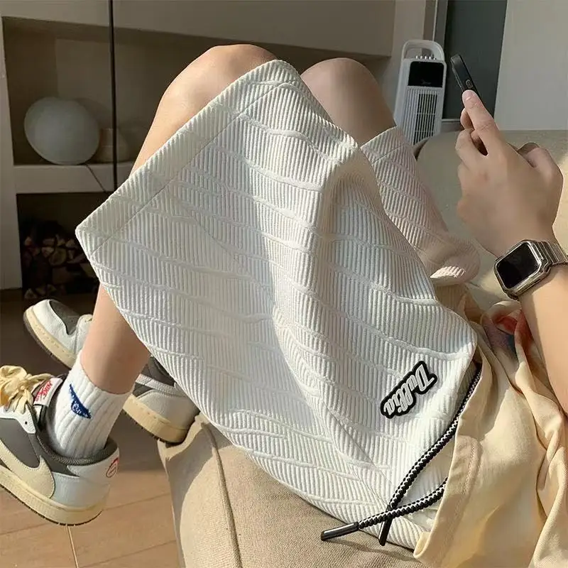 

Cargo Shorts Men's Fashion Summer Casual Black Pants Students Straight Cut Trend Port Wind Gym Pockets Pants Outwear Daily Men