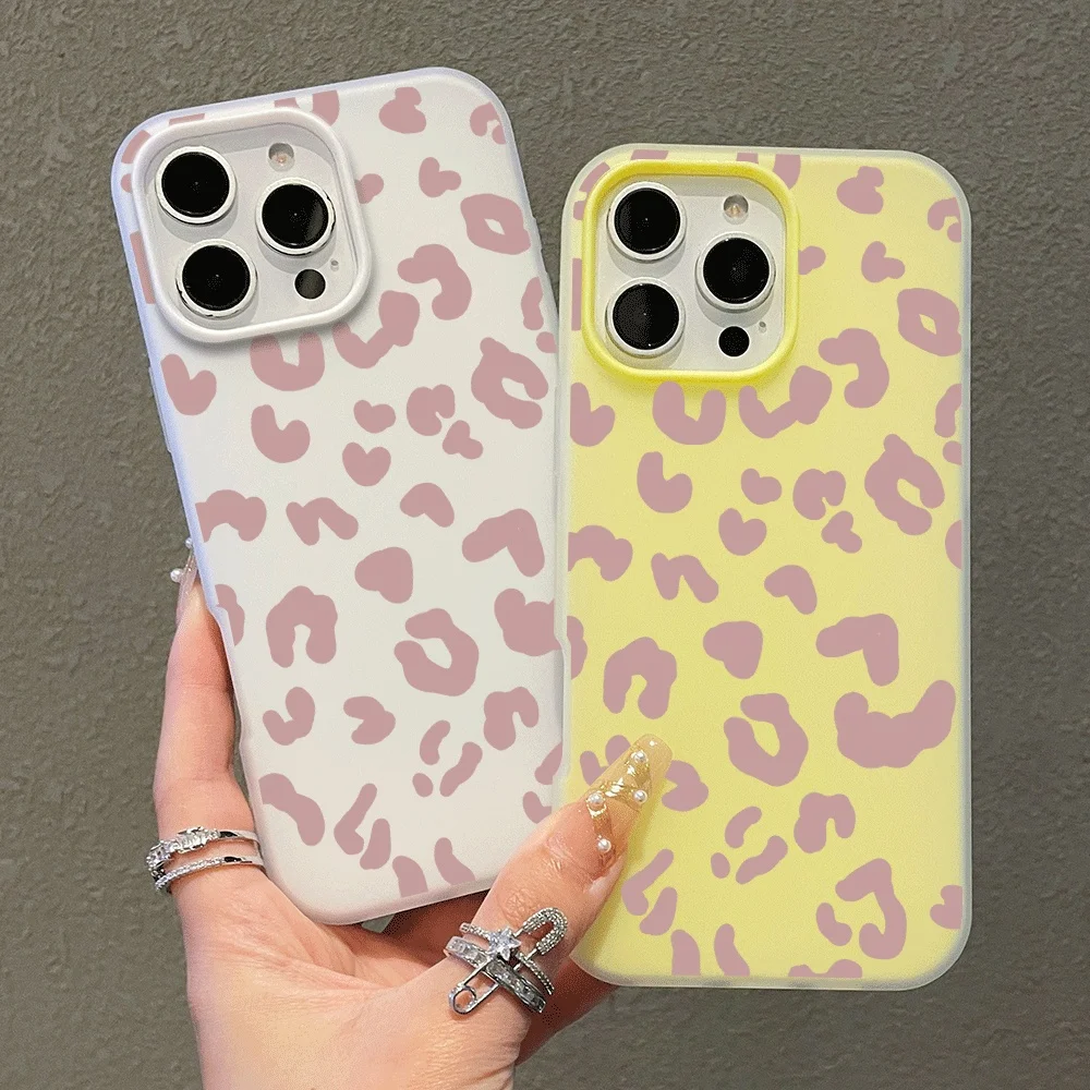 Leopard print Phone Case For iPhone 17 Pro Max 16 15 14 13 12 11 Pro 8 Plus XR SE 17 Air Jelly Glossy Soft TPU Shockproof Cover