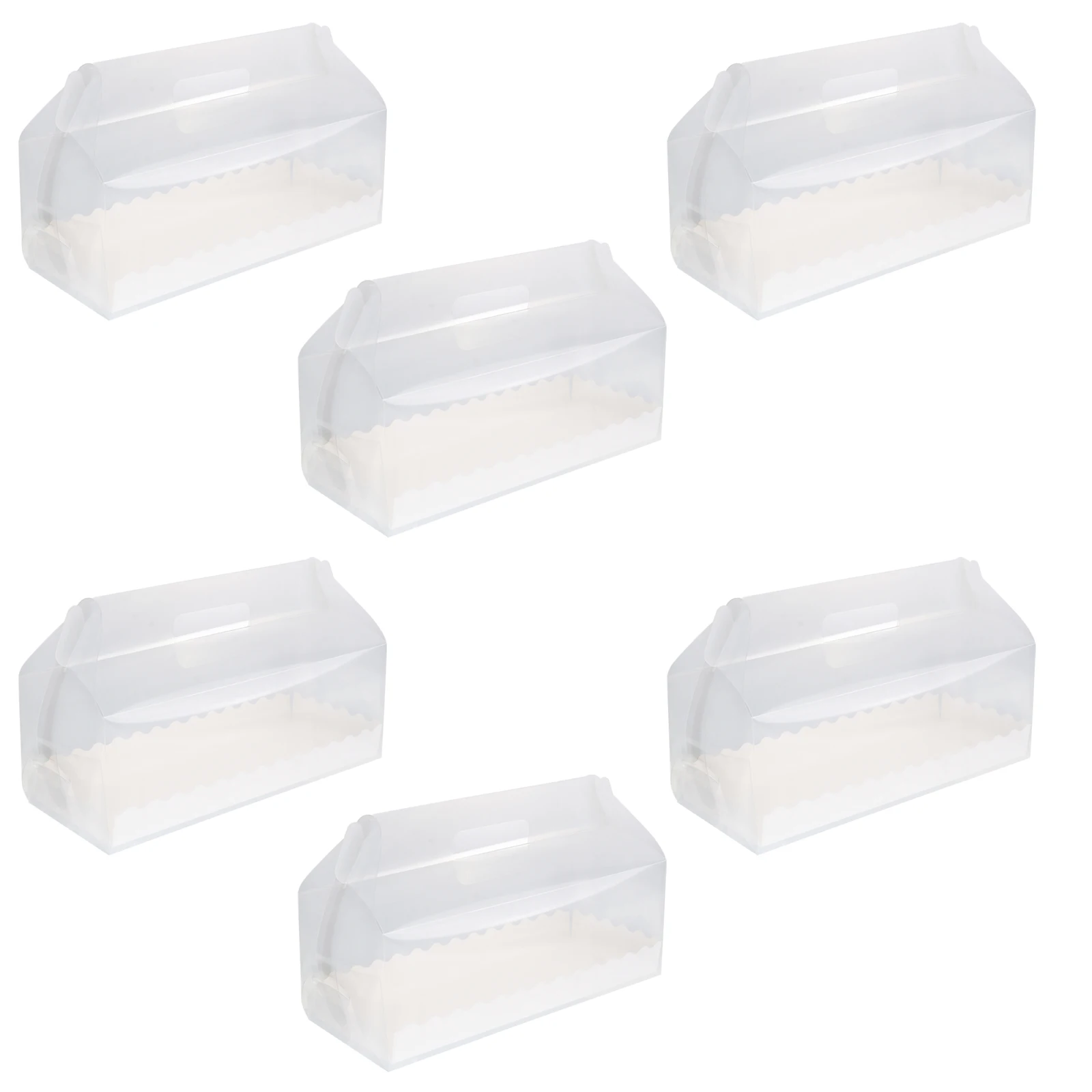 

6Pcs Cake Roll Box with Tray Easy Assemble Self-Lock Bottom Portable for Multi Desserts Wedding Anniversary Party Favors