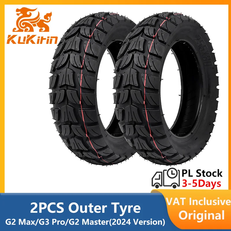 Neumático Antideslizante y Resistente al Desgaste para Patinete Eléctrico KuKirin G2 Max/G2 Master/G3 Pro, Neumático Exterior Original de 255x80, Tubo Interior de 10×2.5