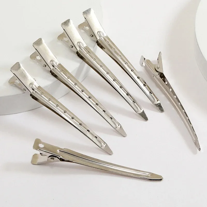 Women Hair Hair Salon  Clips Metal Duckbill Crocodile Curling Hair Styling Clips Barber Shop Hair Positioning Clips