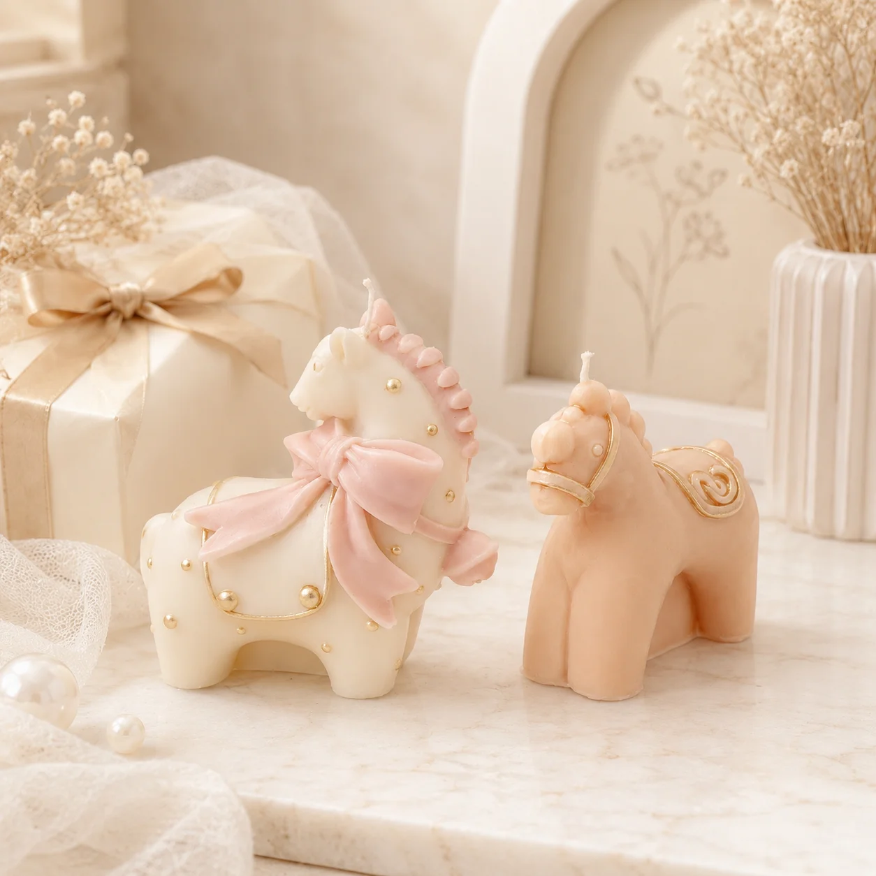 3D Cute Horse Silicone Mold, Rocking Horse Pony Candle Mold for DIY Soap, Resin, Plaster, Handmade Crafts and Gift Decor