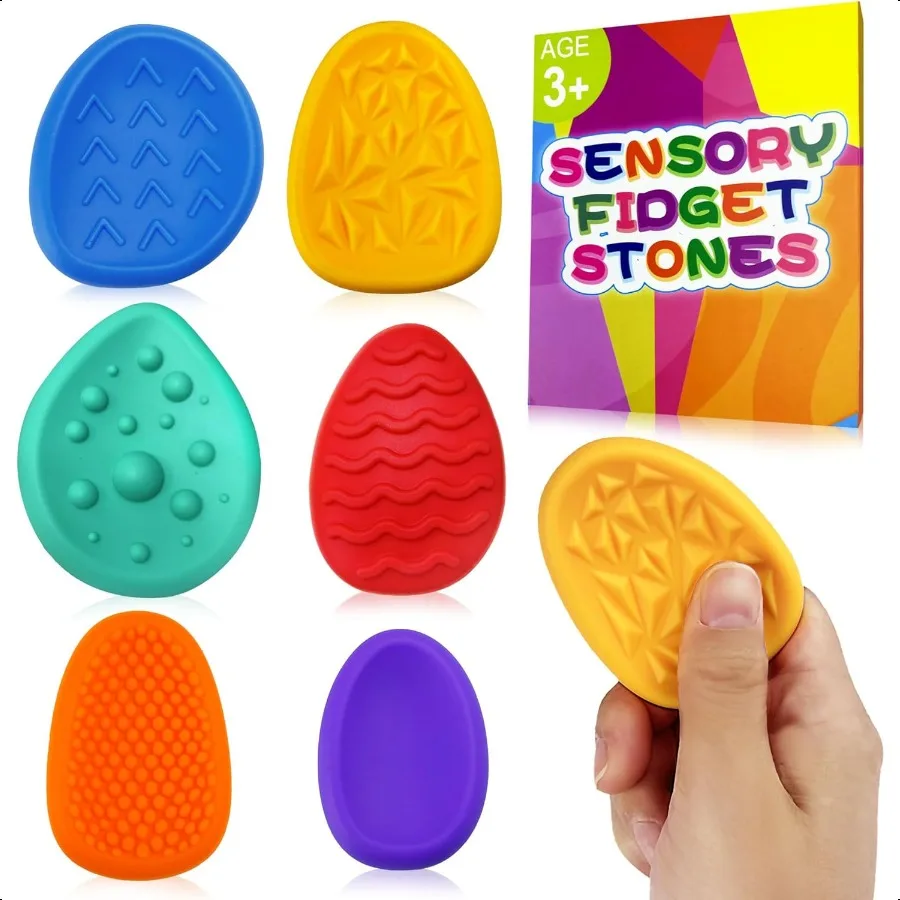 

Непоседа для классной комнаты, необходимые сенсорные игрушки для детей и взрослых, 6 шт., камень для беспокойства для аутизма, СДВГ, необходимое для особого образования, успокаивающий, тихий F