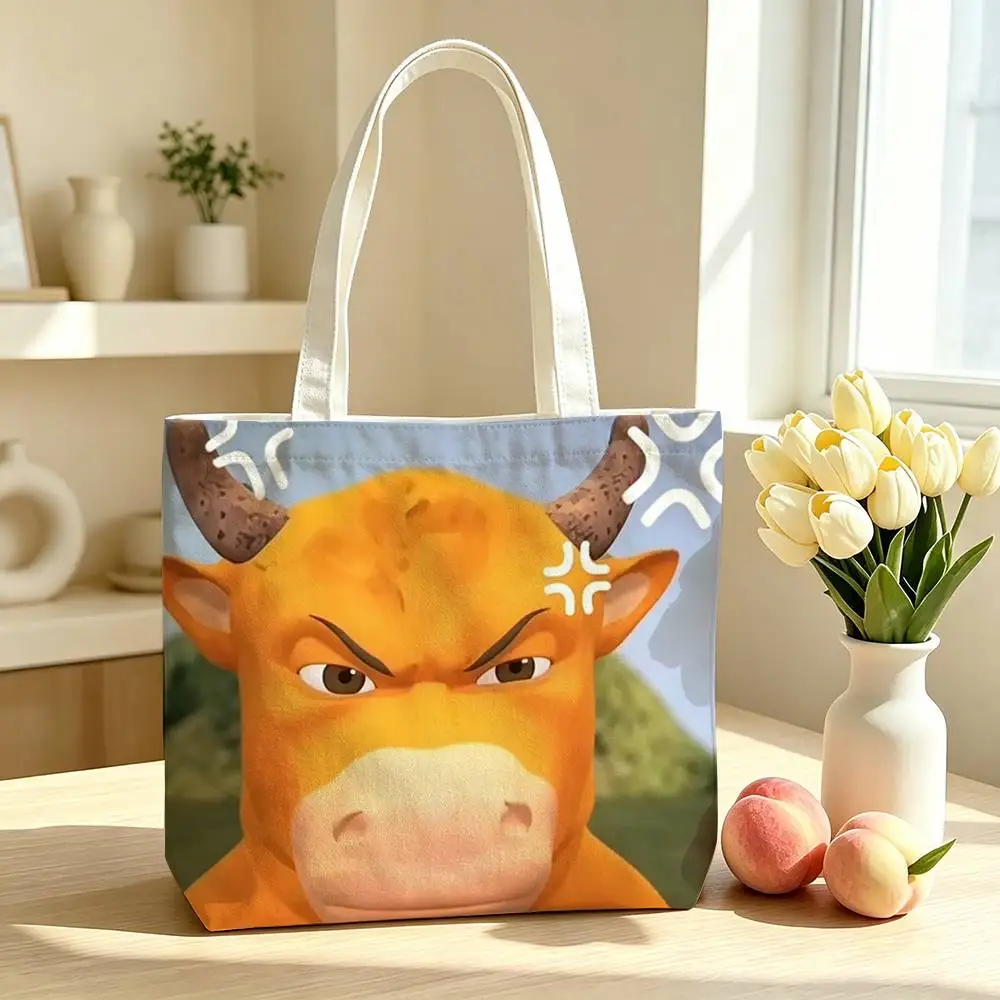Niu Lai 2026 Chinese Animated Feature Film  Printed Canvas Tote Bag Shoulder Bag Commuter Mommy Shopping Bag