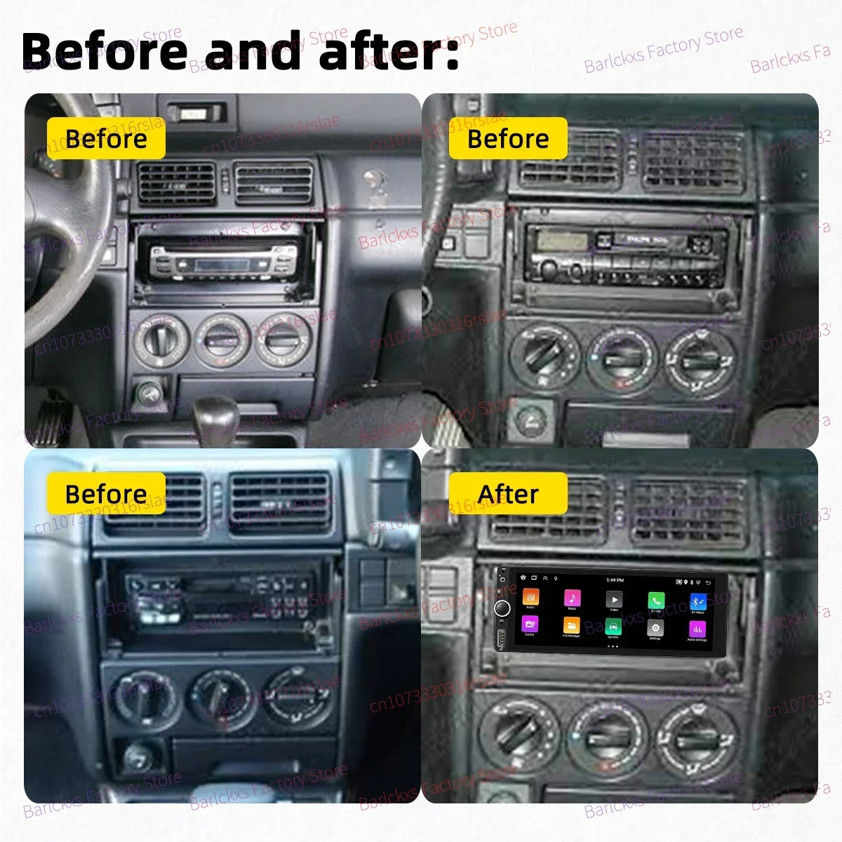 1 Din Carplay Android Auto Radio Android Car Multimedia for Citroen ZX 1991-1998 6.86