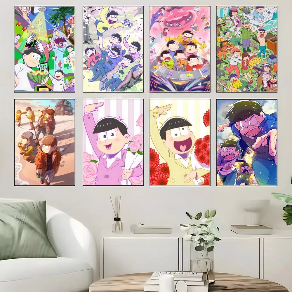 Anime O-Osomatsu san Poster  Self-adhesive Art Waterproof Paper Sticker Coffee House Bar Room Wall Decor
