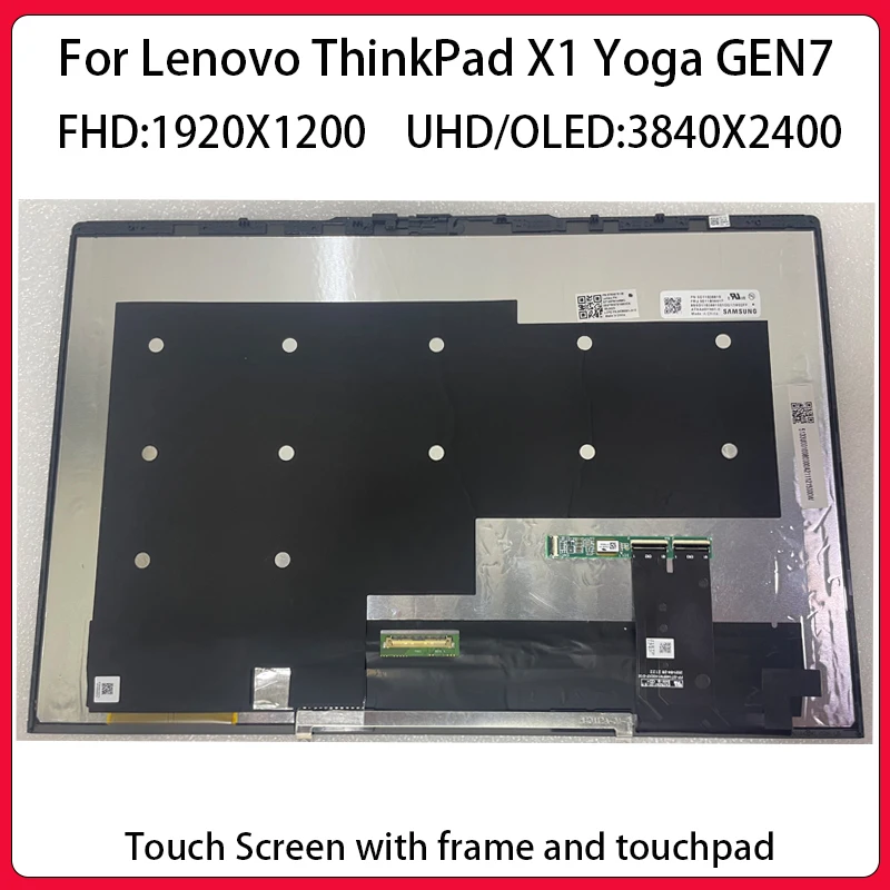 For Lenovo ThinkPad X1 Yoga 7th Gen7 Touch Screen OLED WQXGA 3840/2400 40 WUXGA 1920/1200 EDP 30PIN X1 Yoga 7 GEN LCD Assembly