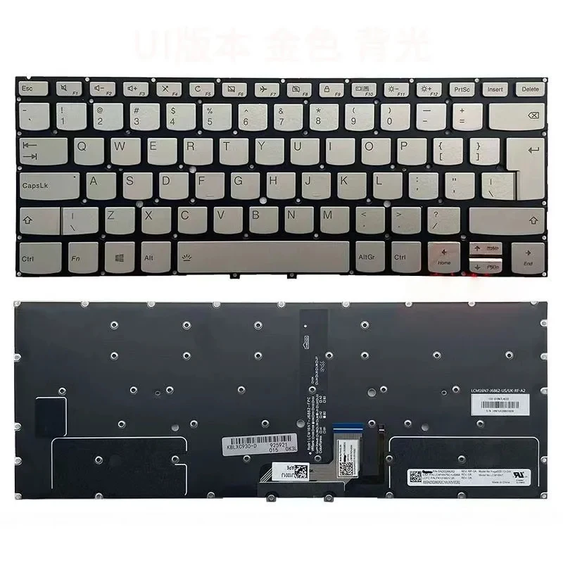 A+ UI Layout Backlight Backlit Replacement Keyboard For Lenovo Yoga 930-13ISK YOGA 7 pro-13IKB YOGA C930-13IKB