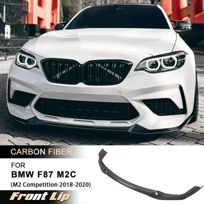 

Car Front Bumper Lip Spoiler for BMW F87 M2 Competition M2C 2018-2020 Racing Front Lip Chin Apron Guard Full Carbon Fiber