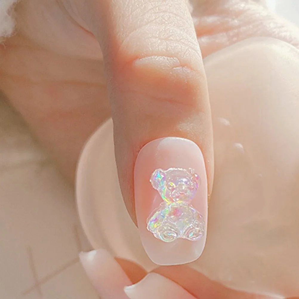 

100 Pcs Bear Jewelry Nail Decor Manicure Resin ing Decals Charms Shape Decors DIY Accessories for Gem Patches