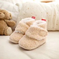 Infant Baby Boy Girl Cozy Fleece Bootie Newborn Stay On Slipper Winter Warm Gripper Non-Slip Crib Shoes