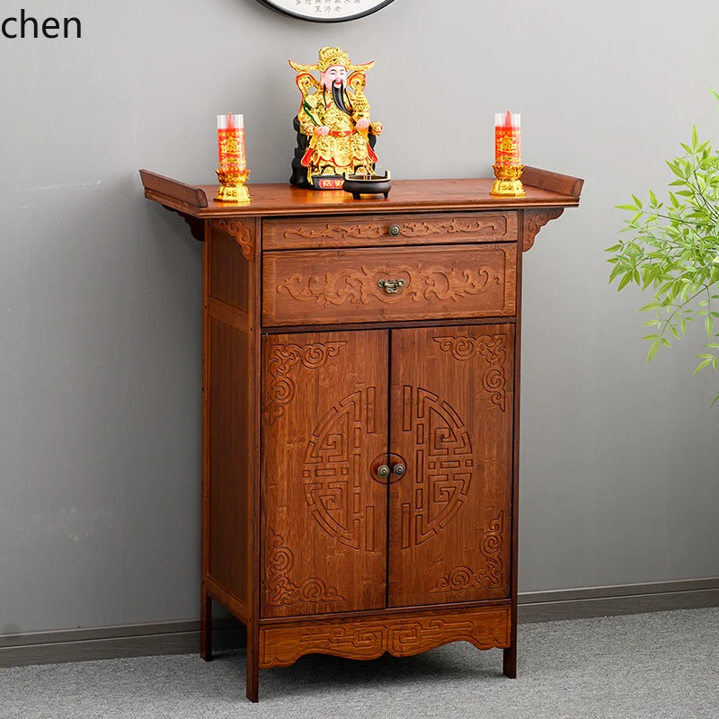 HT offering table Buddhist platform household shrine God of Wealth offering table Chinese shrine shrine vertical cabinet