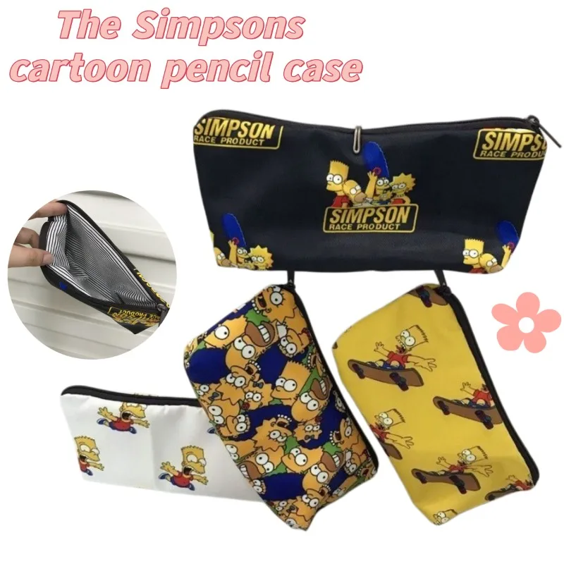 The Simpsons Weiche Stoff-Federtasche, große Kapazität, tragbare Federtasche für Studenten, Cartoon-Motiv, niedliches Bert Hommer Schreibwaren-Geschenk