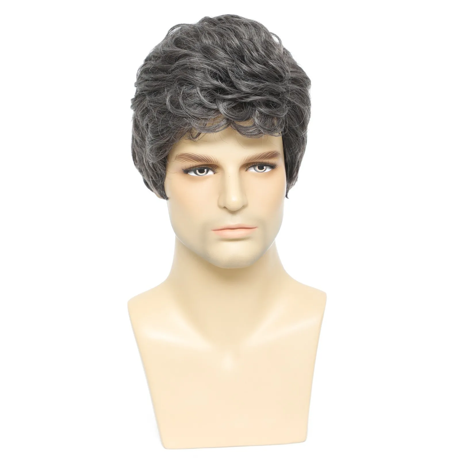

Men’s Grey Layered Wig – Natural Looking Short Hair Wig for Daily Wear, Costume, Cosplay & Fashion