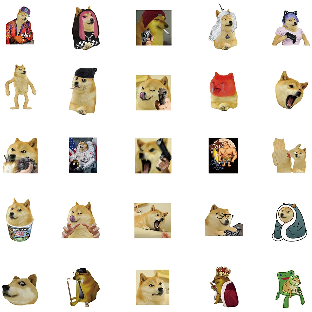 50PCS Funny Shiba Inu Dog Meme Stickers For Cars Motorcycles Furniture Children\'s Toys Luggage Skateboards