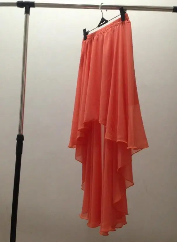 plus Size Irregular Chiffon Skirt Summer Fashion Sexy Dance Skirts Brand Party Dress Solid Color Unique Style Women\'s Gown