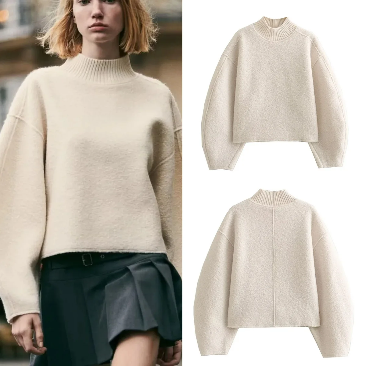 Sweatshirts For Women Autumn Casual Loose Turtleneck Long Sleeve Pullover Sweater Female Fashion Chic Top Pullovers