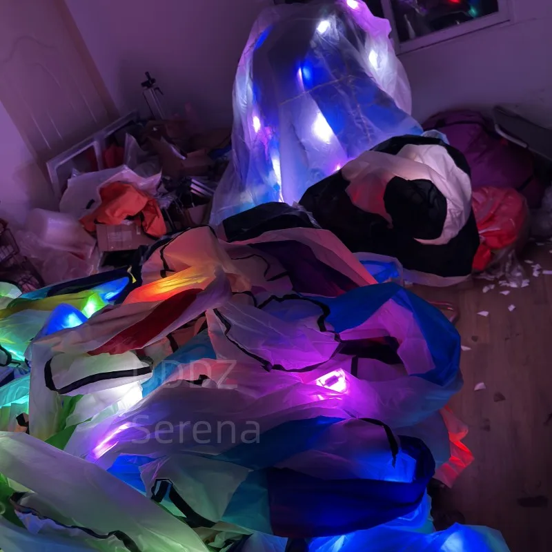 DDDZ 20 メートル LED タコ夜飛行凧リップストップナイロン生地ラインランドリーペンダント大型ソフトインフレータブル大型ショー凧