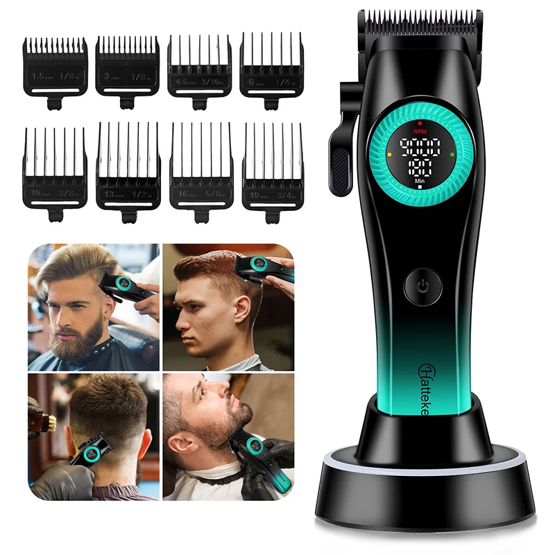 

Профессиональная электрическая машинка для стрижки волос 9000 об/мин, триммер для мужчин с DLC-лезвием и зарядной базой, модель G79