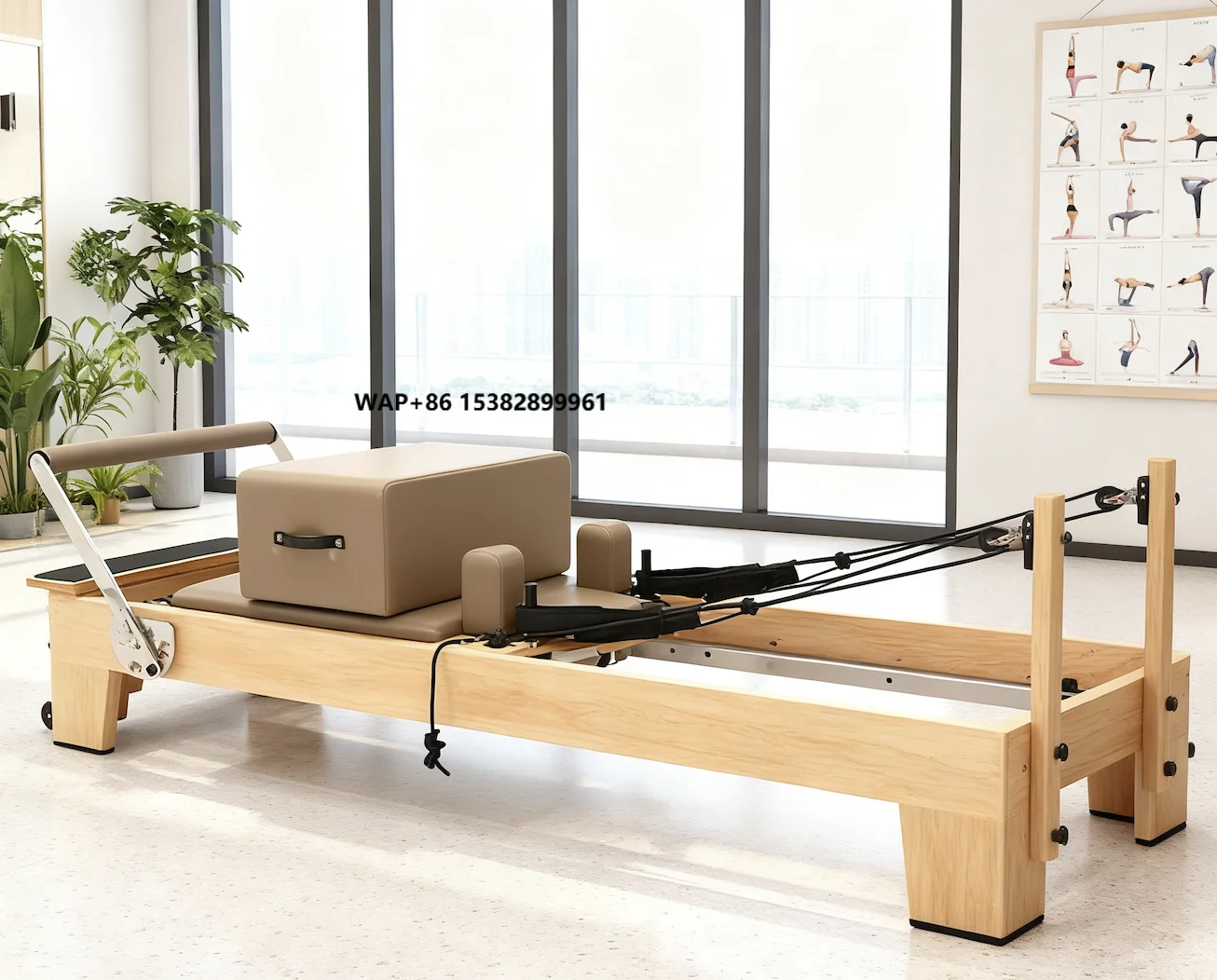 Alice High Quality Durable White Maple Portable Adjustable Pilates Reformer Bed Core Training Pilate Machine for Pilates Studio