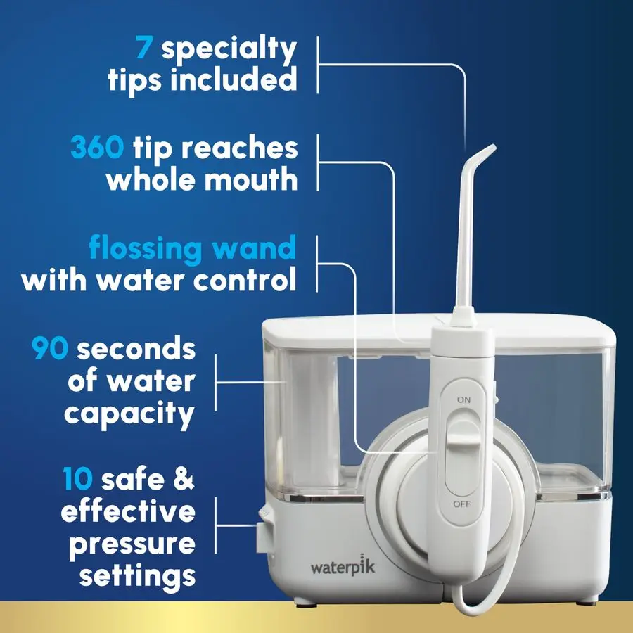 ION Professional Water Flosser, Rechargeable and Portable for Teeth, Gums, Braces, 10 Settings, 7 Flossing Tips For Multiple Use