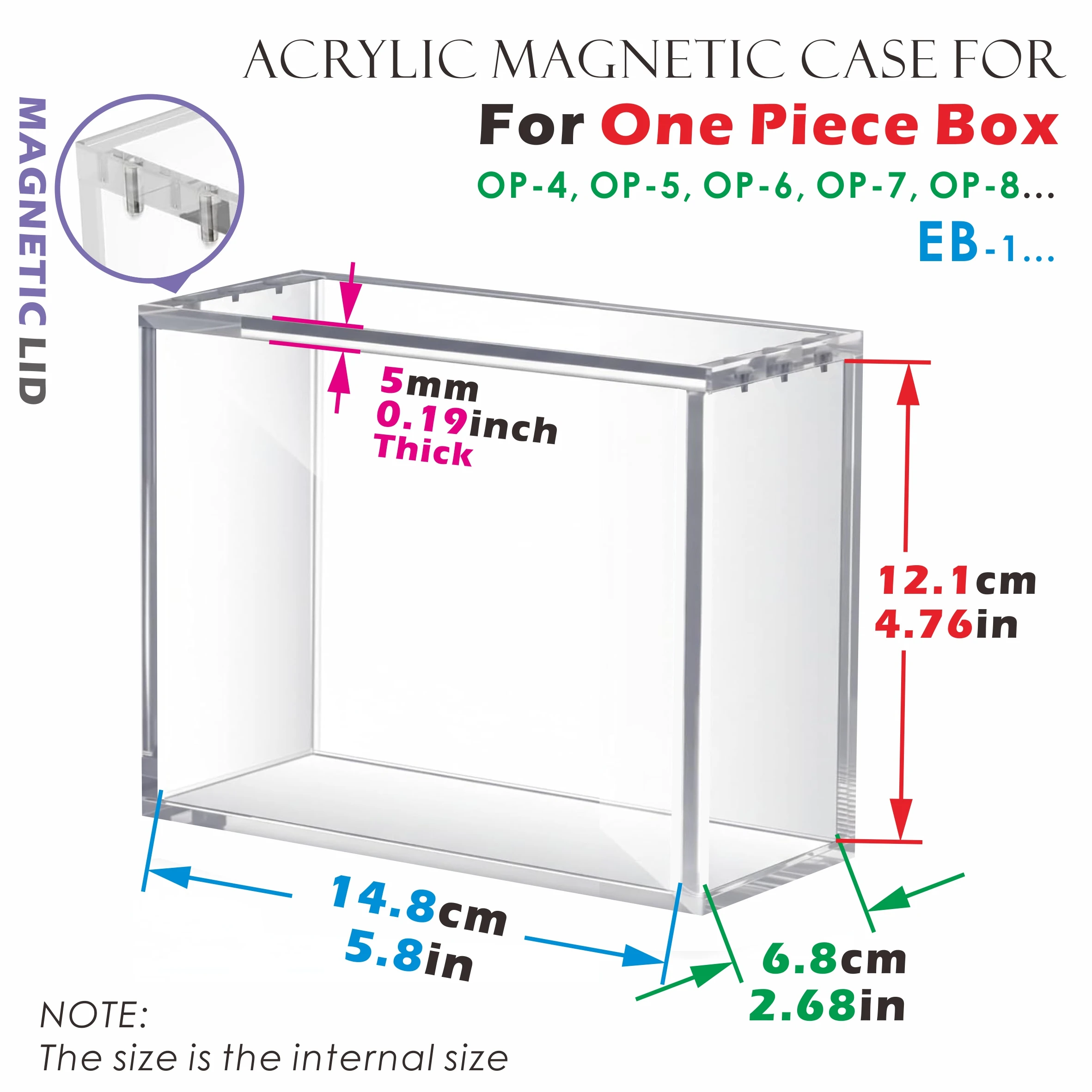 حافظة عرض مغناطيسية من الأكريليك لقطعة واحدة باللغة الإنجليزية (متوافقة مع: OP-4، OP-5، OP-6، OP-7، OP-8... EB-1...)