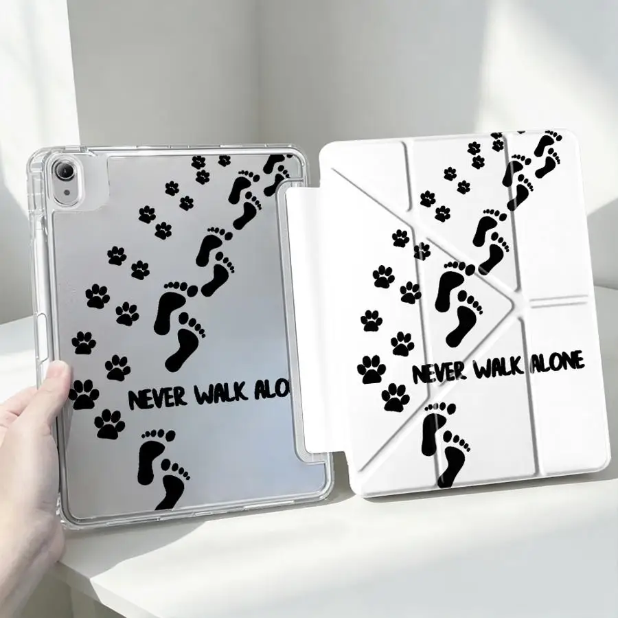 With Pen Slot Cover Tablet Case For Samsung Galaxy Tab S7 FE A9 Plus A11 S9 Plus A8 S10 Lite S8 Footstep Paw Pattern