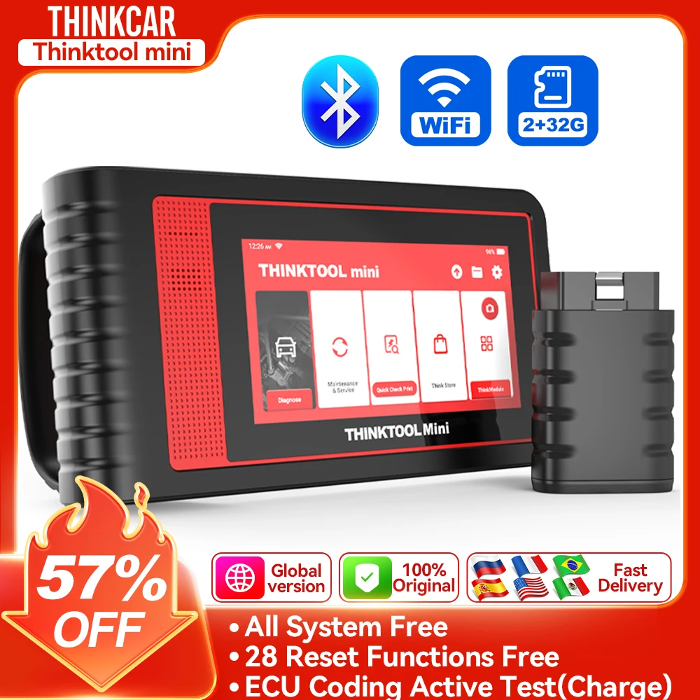 THINKTOOL MINI/MINI2 Scanner per auto Strumento diagnostico automatico per tutti i sistemi 28 Strumento di scansione di ripristino Lettore di codici di codifica ECU di controllo bidirezionale