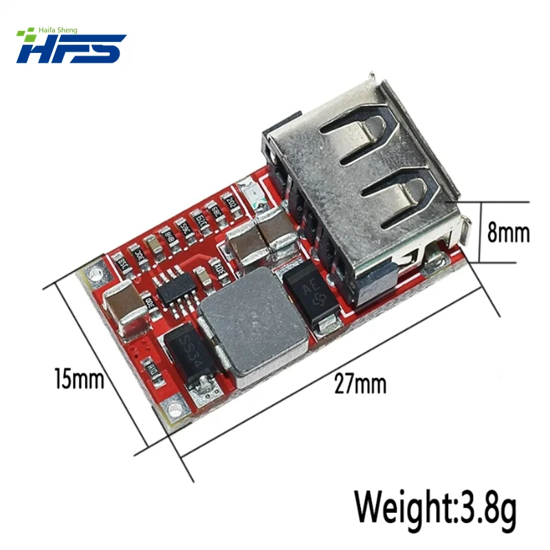 6-24V 24V 12V to 5V USB Step Down Module DC-DC Converter Phone Charger Car Power Supply Module Efficiency 97.5% Buck Module