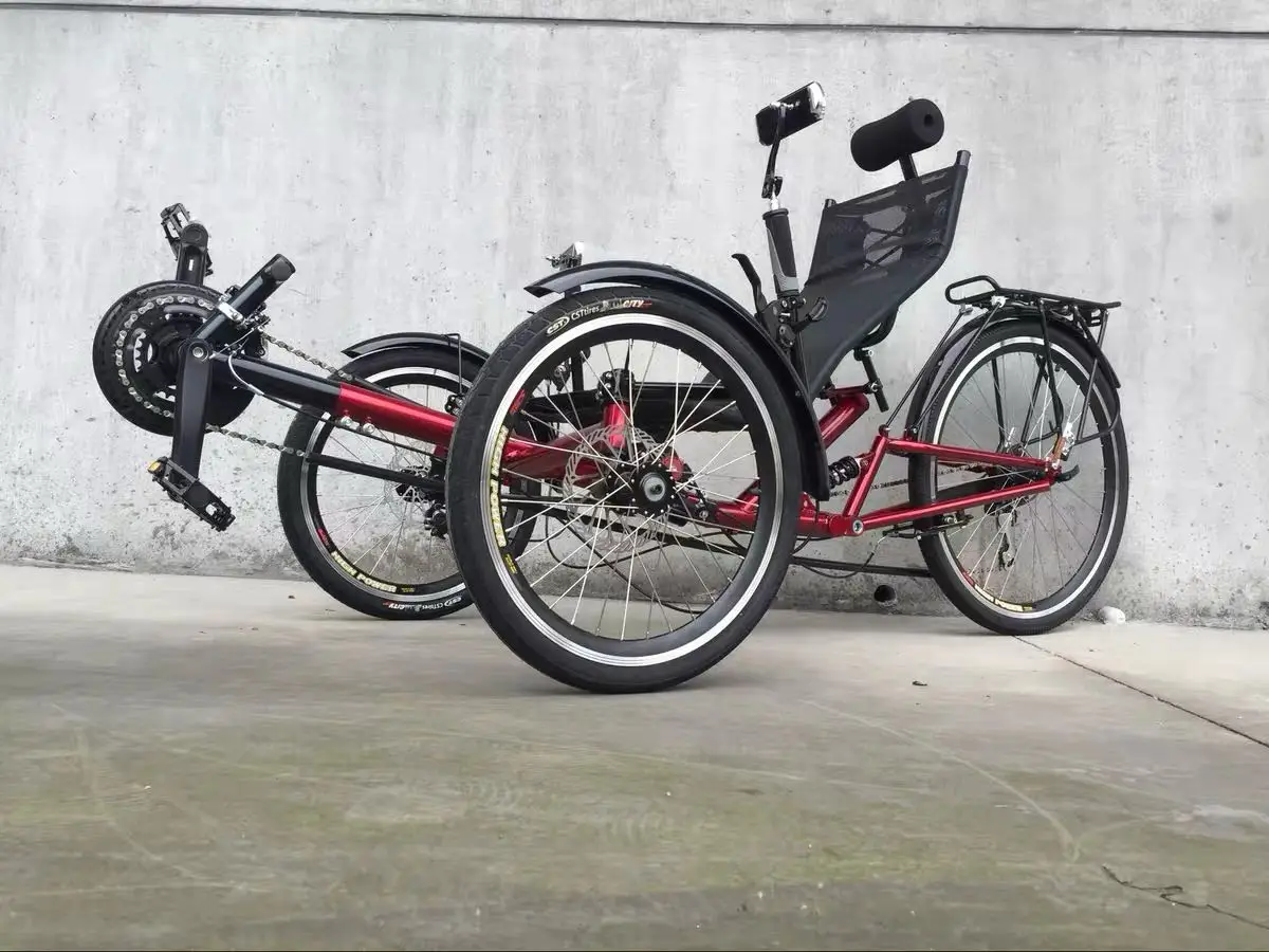 Triciclo reclinado eléctrico de 26 pulgadas, motor de 500W y 36V, bicicleta eléctrica de 3 ruedas para adultos, para deportes al aire libre, paseos, triciclo eléctrico.