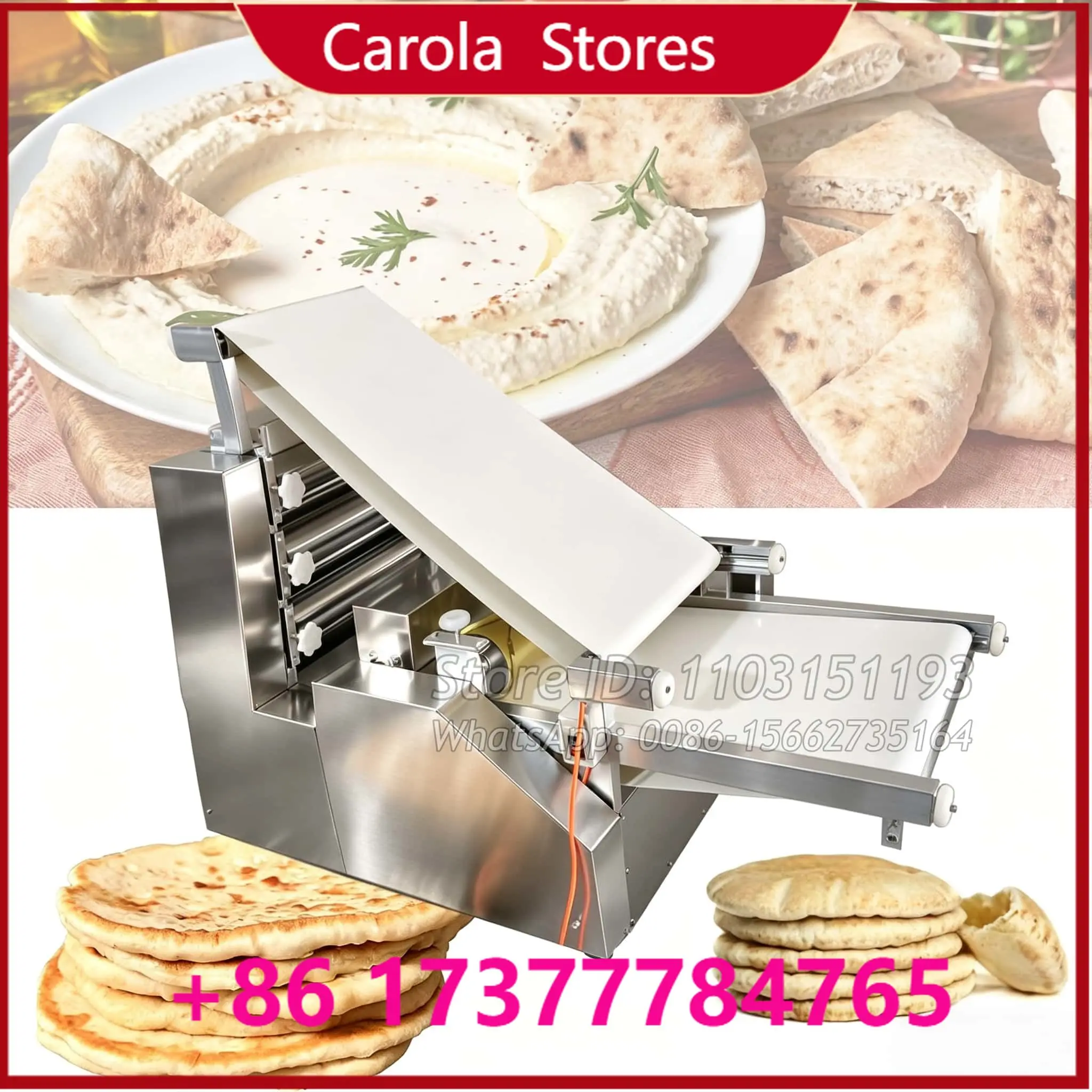 New Arabic Naan Pita Bread Machine Automatic Shawarma Lavash Press Commercial Chapati Maker Roti Press Pizza Base Making Machine