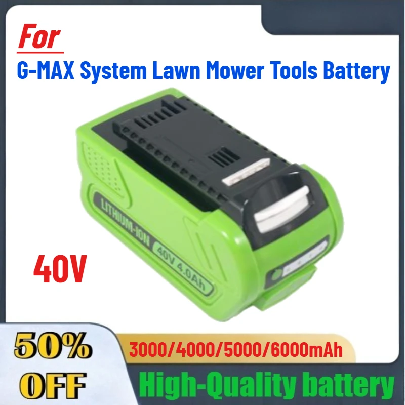

40V 3000/4000/5000/6000mAh Li-ion Replacement Battery for Greenworks G-MAX System Lawn Mower Tools Battery