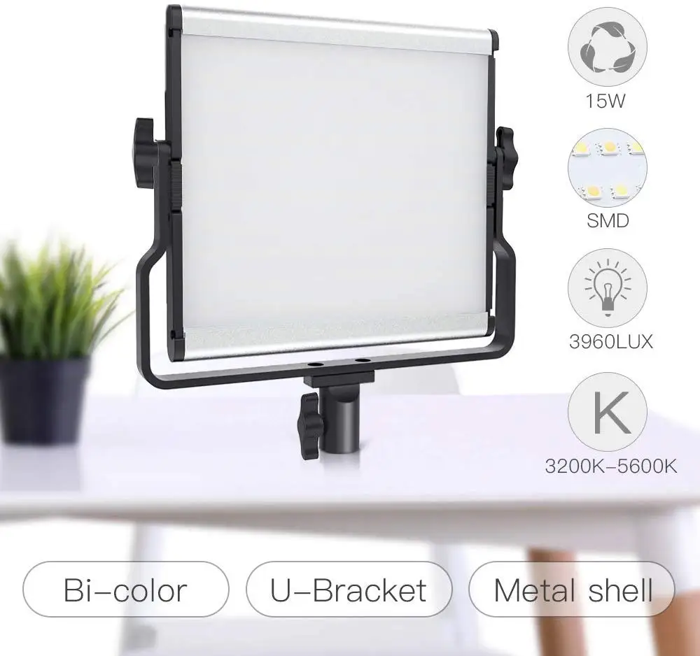 Travor-バイカラーledスタジオライトキット,3200-5600k,cri96,2個,写真およびビデオ用の可変輝度ライト,撮影,uブラケット付き