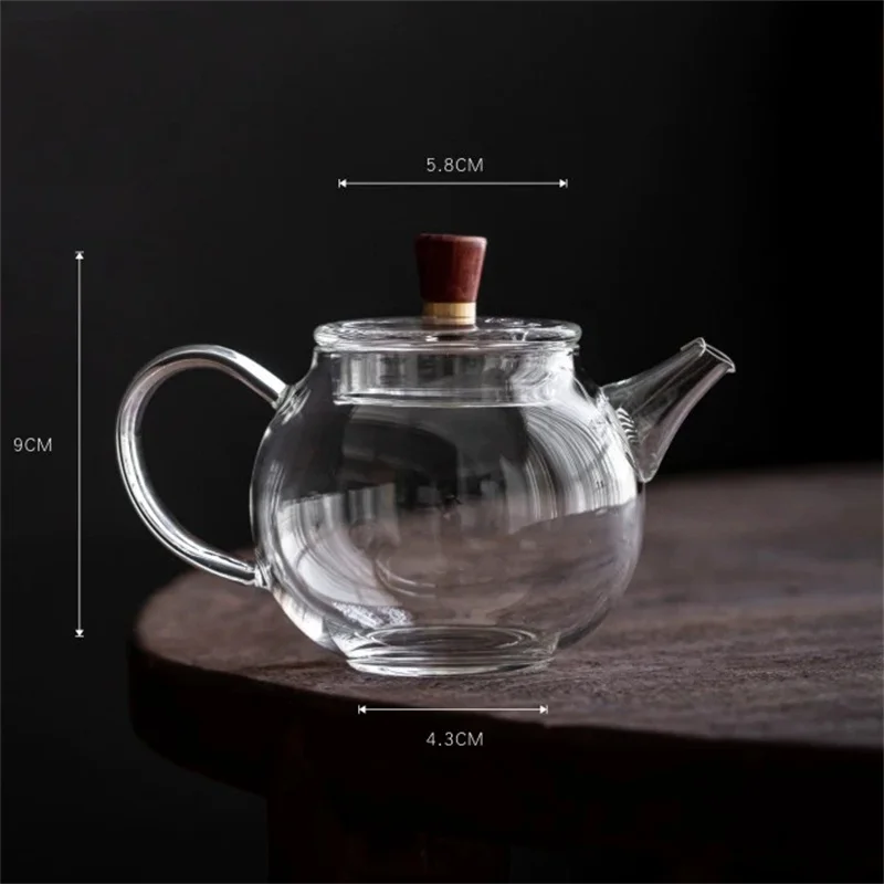 200ml Small Glass Teapot With Filter Heat-resistant Kung Fu Tea Set Flower Puerh Tea Pot Household Tea Kettle Teaware