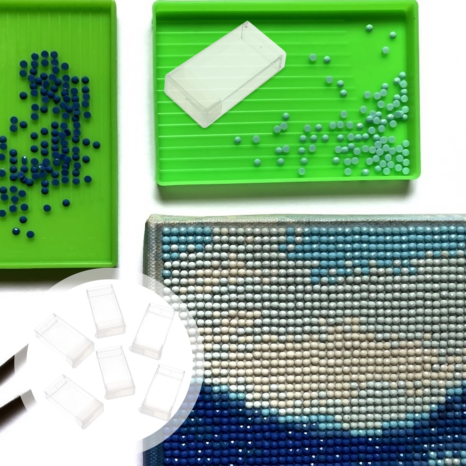 

20pcs Storage Boxes Transparent Pp Small Square Organizer Waterproof Moisture-Proof Clamshell Buckle Beads