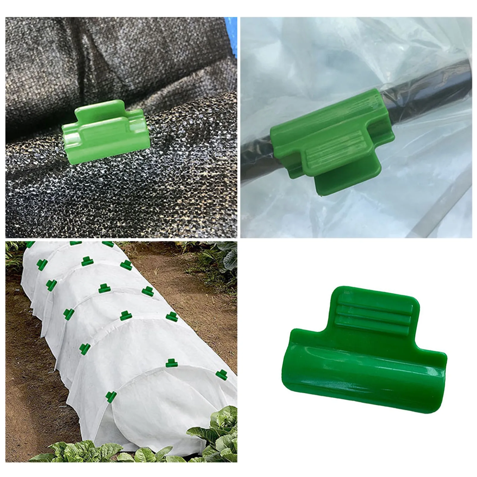 Greenhouse Clips Vegetables Tunnel Hoop Film Row Cover Pipe Clamps Blue Orange Garden Tool For Plant Support