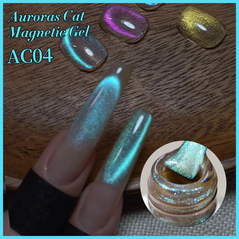 NASCIDO PRETTY-Esmalte Gel, Brilho Aurora, Gato Magnético, Mergulhe, LED UV, Top Coat, Semi Permanente, Verniz Nail Art, 10ml