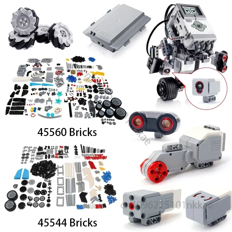 NEW EV3 Core Ultrasonic Color Gyro Sensor Battery Servo Motor 45544 45560 Building Blocks School Educational Brick Toy Kids Gift