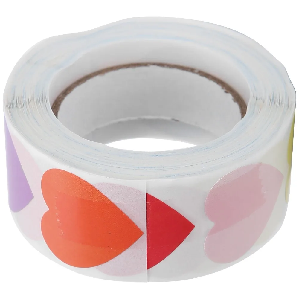 Decorative Heart Shape Sticker Self Adhesive Multi Color Floral Sticker Light Weight Easy Peel Sealing Label Thing Wrapping