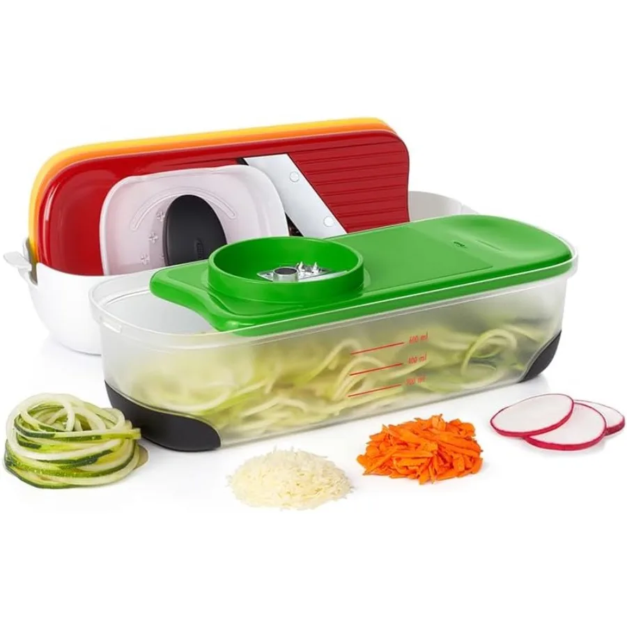 

Multi-color Spiralize Grate Slice Set for Kitchen Use Ideal for Creating Healthy Zucchini Noodles Vegetable Strips and Fruit Sl