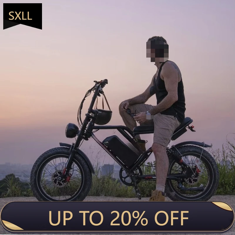 

SXLL Fast Delivery Super Fat Tire 73 20 Inch Electric Hybrid Bike 250W 2000W 25Ah Retro Electric Bike Adult Electric Bike