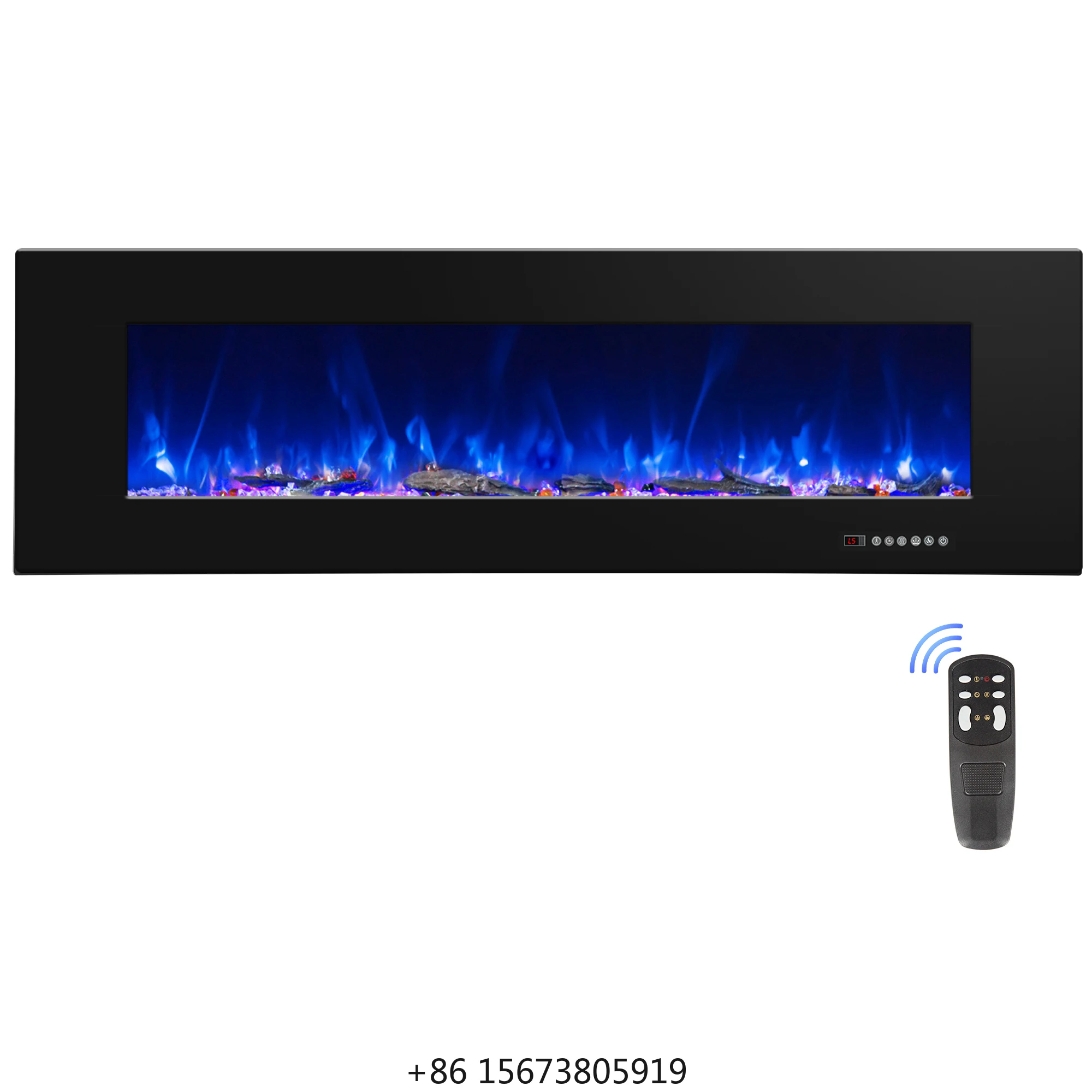 

60-дюймовый настенный электрический обогреватель LED для помещений, не встраиваемый электрический камин, электрический камин для продажи