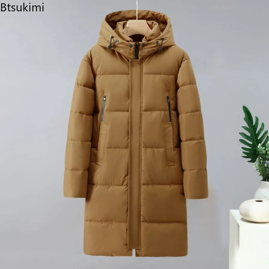 Winter Men's Long Parkas Oversized Thicken Male Coat High Quality Fleece Casual Padded Jackets Men Clothing Outwear Warm Jacket