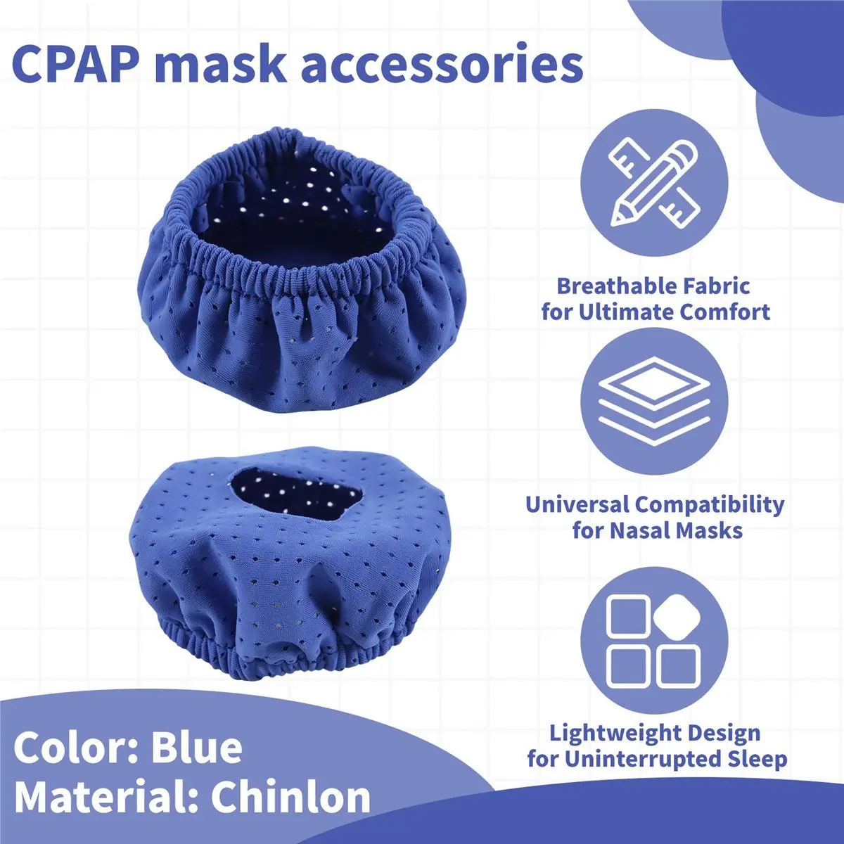 ABJA 8Pack Reusable CPAP Nasal Mask Liners for Complitable N20, C Pap Mask Covers with Breathable Fabric Cushion