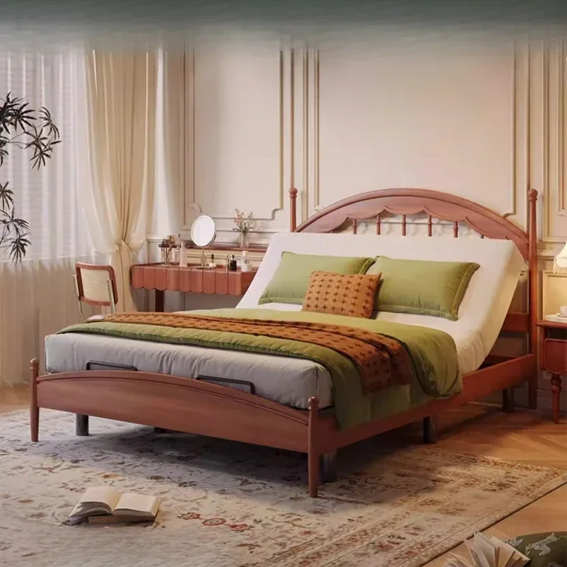 King Luxury Double Bed Mattress Set Modern Wood Adults 180X200Cm Bedroom Beds Loft Smart Adjustable Camas Furniture Home