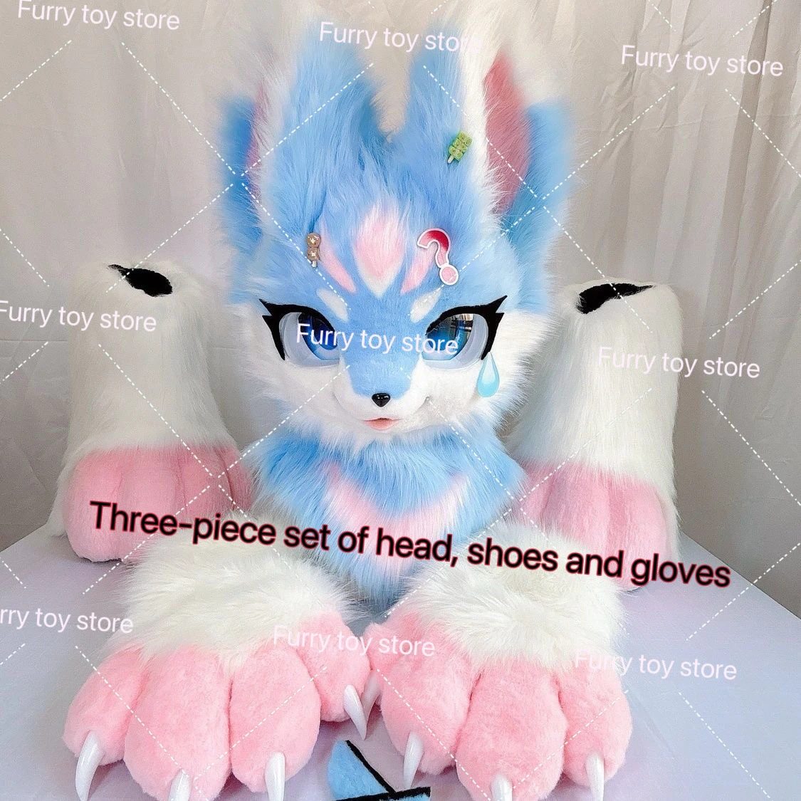 Fursuit Head Shoes Claws Tail Four-Piece Set Cute Furry Cosplay Dog Wolf Head Costumes Customized Fursona Head Comiket Furries