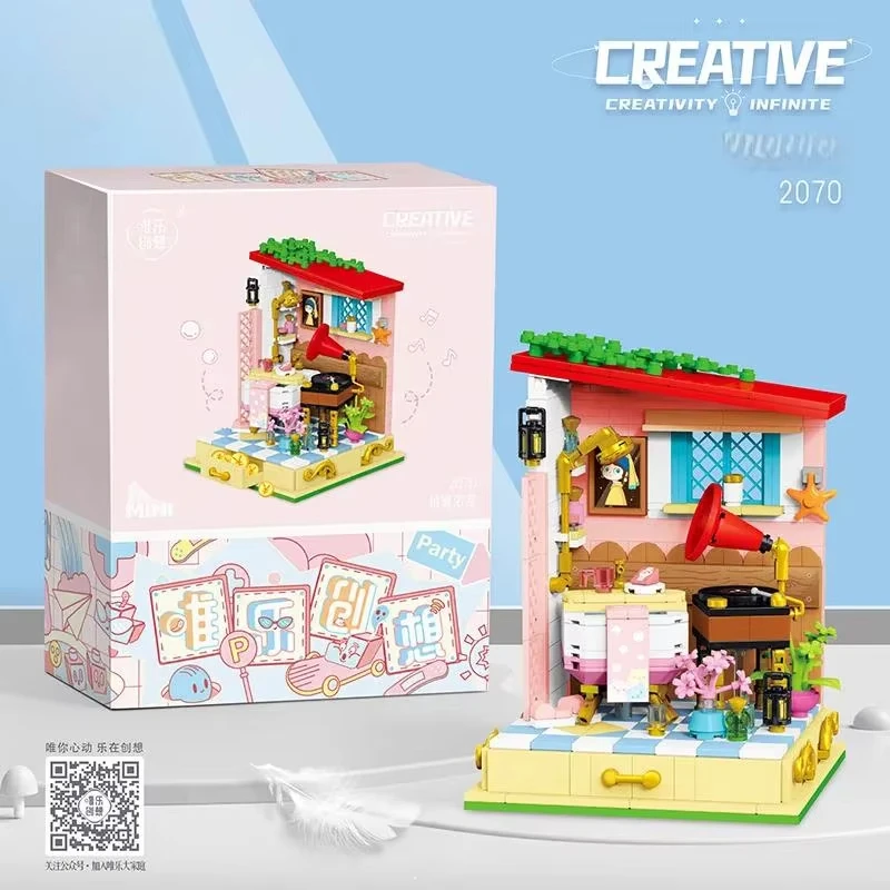 ToylinX 550 pezzi set da costruzione per bagno carino mini blocchi di costruzione casa creativa vista modello in mattoni set giocattoli e regali per bambini
